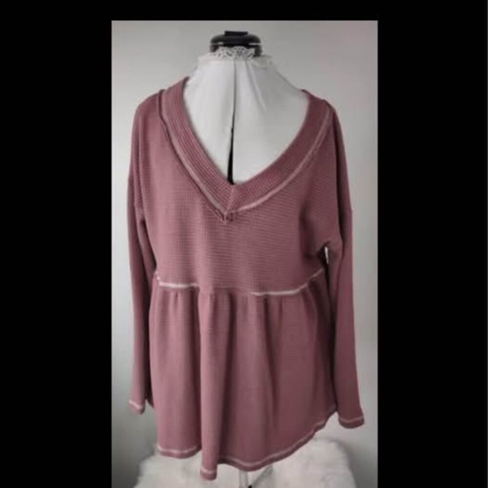 Blouse XL Suprelook waffle Long Sleeve need cameo  23”=pit-pit 28”=length C5963